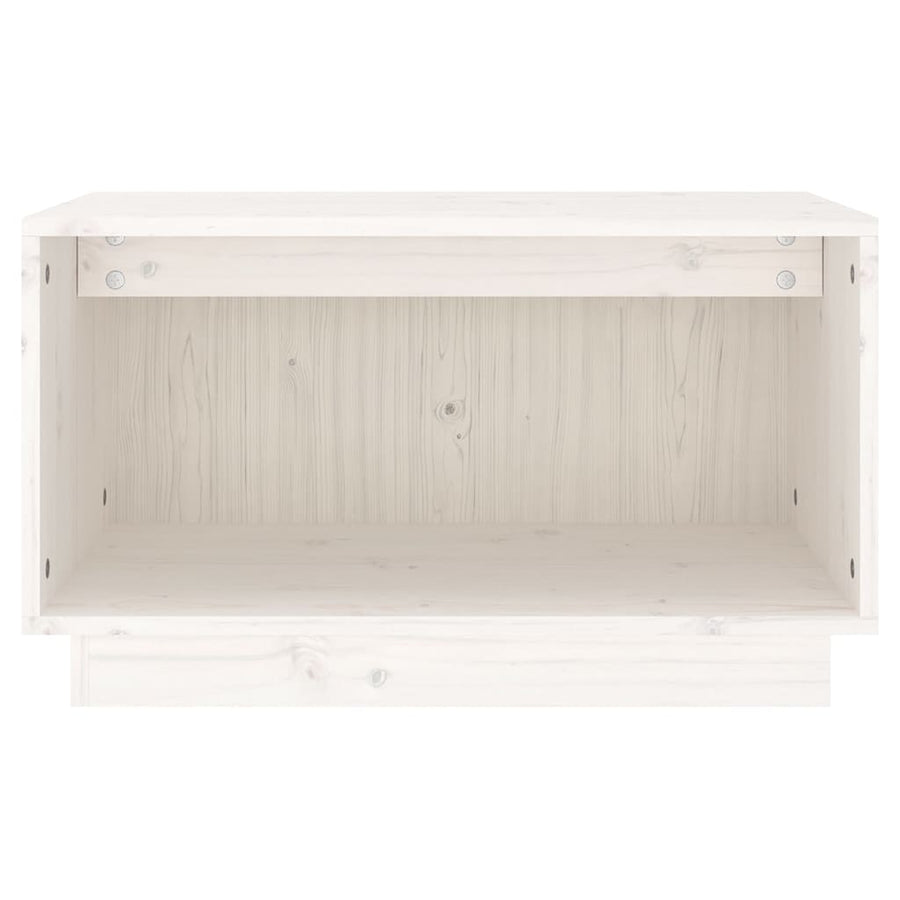 TV Cabinet White 60x35x35 cm Solid Wood Pine