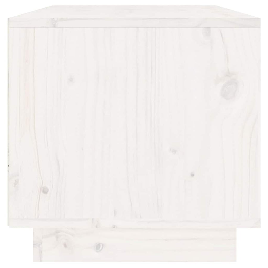 TV Cabinet White 60x35x35 cm Solid Wood Pine