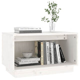 TV Cabinet White 60x35x35 cm Solid Wood Pine - 45-Degree Angle