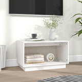 TV Cabinet White 60x35x35 cm Solid Wood Pine - Rear View
