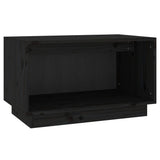 TV Cabinet Black 60x35x35 cm Solid Wood Pine - Front View