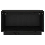 TV Cabinet Black 60x35x35 cm Solid Wood Pine - Side View