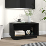 TV Cabinet Black 60x35x35 cm Solid Wood Pine - Rear View