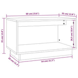 TV Cabinet Black 60x35x35 cm Solid Wood Pine
