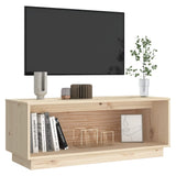 TV Cabinet 90x35x35 cm Solid Wood Pine - Rear View