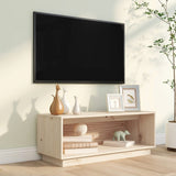 TV Cabinet 90x35x35 cm Solid Wood Pine - Close-Up Angle