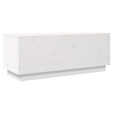 TV Cabinet White 90x35x35 cm Solid Wood Pine - 45-Degree Angle