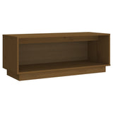 TV Cabinet Honey Brown 90x35x35 cm Solid Wood Pine - Front View