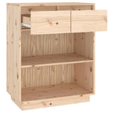 Console Cabinet 60x34x75 cm Solid Wood Pine - Rear View