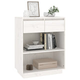 Console Cabinet White 60x34x75 cm Solid Wood Pine - Top-Down View