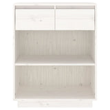 Console Cabinet White 60x34x75 cm Solid Wood Pine - 45-Degree Angle