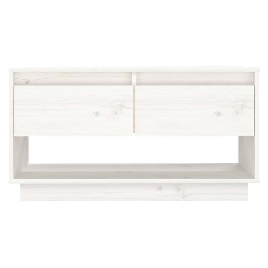TV Cabinet White 74x34x40 cm Solid Wood Pine