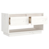 TV Cabinet White 74x34x40 cm Solid Wood Pine - Top-Down View