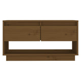 TV Cabinet Honey Brown 74x34x40 cm Solid Wood Pine - Side View