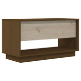 TV Cabinet Honey Brown 74x34x40 cm Solid Wood Pine - Rear View
