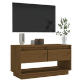 TV Cabinet Honey Brown 74x34x40 cm Solid Wood Pine - Close-Up Angle