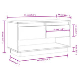 TV Cabinet Black 74x34x40 cm Solid Wood Pine - Extra Image
