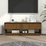 TV Cabinet Honey Brown 110.5x34x40 cm Solid Wood Pine