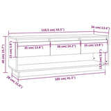 TV Cabinet Black 110.5x34x40 cm Solid Wood Pine - Extra Image
