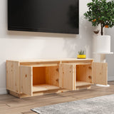 TV Cabinet 110x34x40 cm Solid Wood Pine - Side View