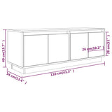 TV Cabinet 110x34x40 cm Solid Wood Pine