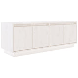 TV Cabinet White 110x34x40 cm Solid Wood Pine