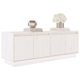 TV Cabinet White 110x34x40 cm Solid Wood Pine - Top-Down View