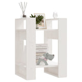 Book Cabinet/Room Divider White 41x35x57 cm Solid Wood Pine - Close-Up Angle