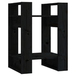 Book Cabinet/Room Divider Black 41x35x57 cm Solid Wood Pine