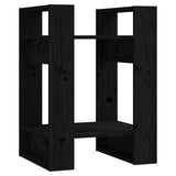 Book Cabinet/Room Divider Black 41x35x57 cm Solid Wood Pine - Front View