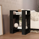 Book Cabinet/Room Divider Black 41x35x57 cm Solid Wood Pine - Rear View