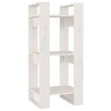 Book Cabinet/Room Divider White 41x35x91 cm Solid Wood Pine - Front View