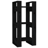 Book Cabinet/Room Divider Black 41x35x91 cm Solid Wood Pine - Front View