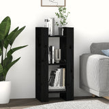 Book Cabinet/Room Divider Black 41x35x91 cm Solid Wood Pine - Rear View