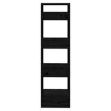 Book Cabinet/Room Divider Black 41x35x125 cm Solid Wood Pine