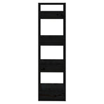 Book Cabinet/Room Divider Black 41x35x125 cm Solid Wood Pine