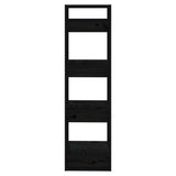 Book Cabinet/Room Divider Black 41x35x125 cm Solid Wood Pine - Top-Down View