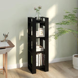 Book Cabinet/Room Divider Black 41x35x125 cm Solid Wood Pine - Rear View