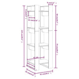 Book Cabinet/Room Divider Black 41x35x125 cm Solid Wood Pine