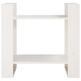 Book Cabinet/Room Divider White 60x35x57 cm Solid Wood Pine - Side View