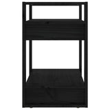 Book Cabinet/Room Divider Black 60x35x57 cm Solid Wood Pine