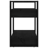 Book Cabinet/Room Divider Black 60x35x57 cm Solid Wood Pine - Top-Down View