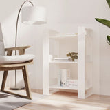 Book Cabinet/Room Divider White 60x35x91 cm Solid Wood Pine - Rear View