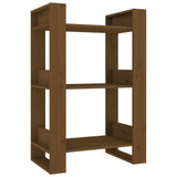 Book Cabinet/Room Divider Honey Brown 60x35x91 cm Solid Wood - Front View