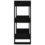 Book Cabinet/Room Divider Black 60x35x91 cm Solid Wood Pine - Top-Down View