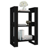 Book Cabinet/Room Divider Black 60x35x91 cm Solid Wood Pine - 45-Degree Angle