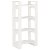 Book Cabinet/Room Divider White 60x35x125 cm Solid Wood - Front View