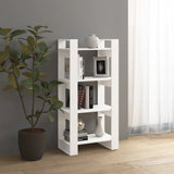 Book Cabinet/Room Divider White 60x35x125 cm Solid Wood - Rear View