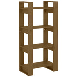 Book Cabinet/Room Divider Honey Brown 60x35x125 cm Solid Wood - Front View