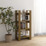 Book Cabinet/Room Divider Honey Brown 60x35x125 cm Solid Wood - Rear View